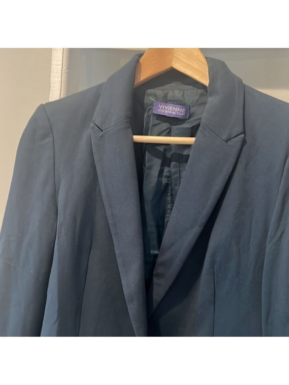 𝅺vivienne Tam blue classic one button business blazer size large